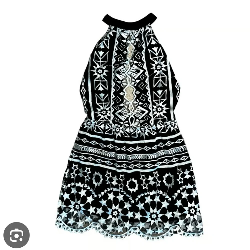 Jen's Pirate Booty Starlight Mini Black And Silver Halter Dress Size Small - Picture 2 of 13